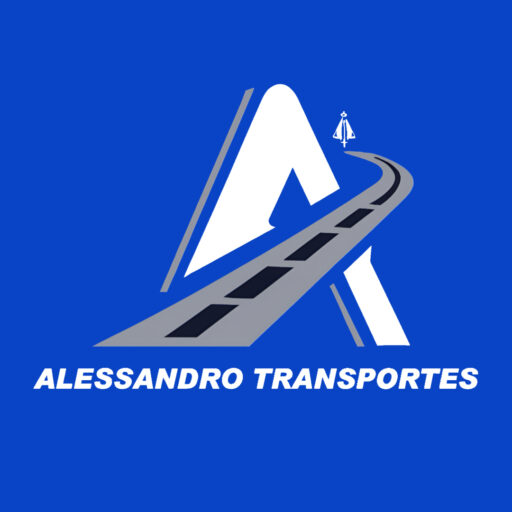 logo fundo azul Alessandro Transportes